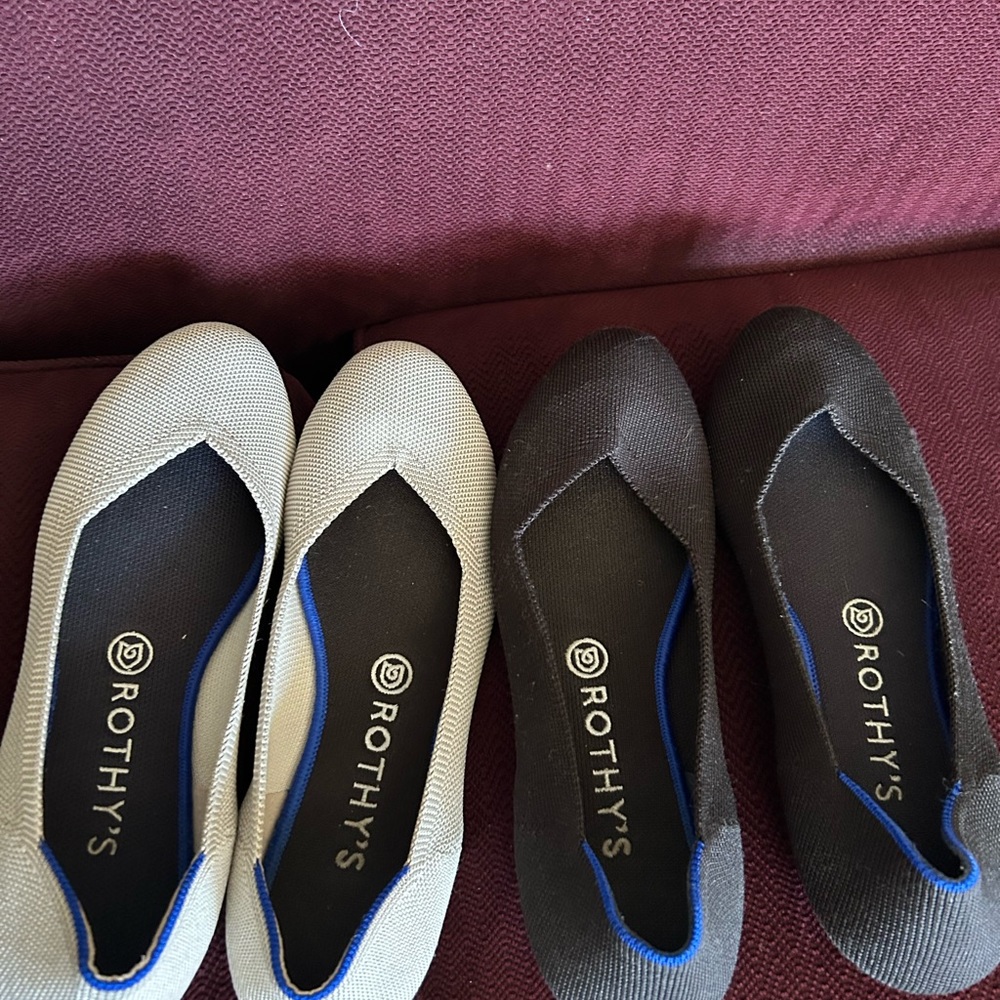 Rothy’s black and gray - 2 pairs size 9